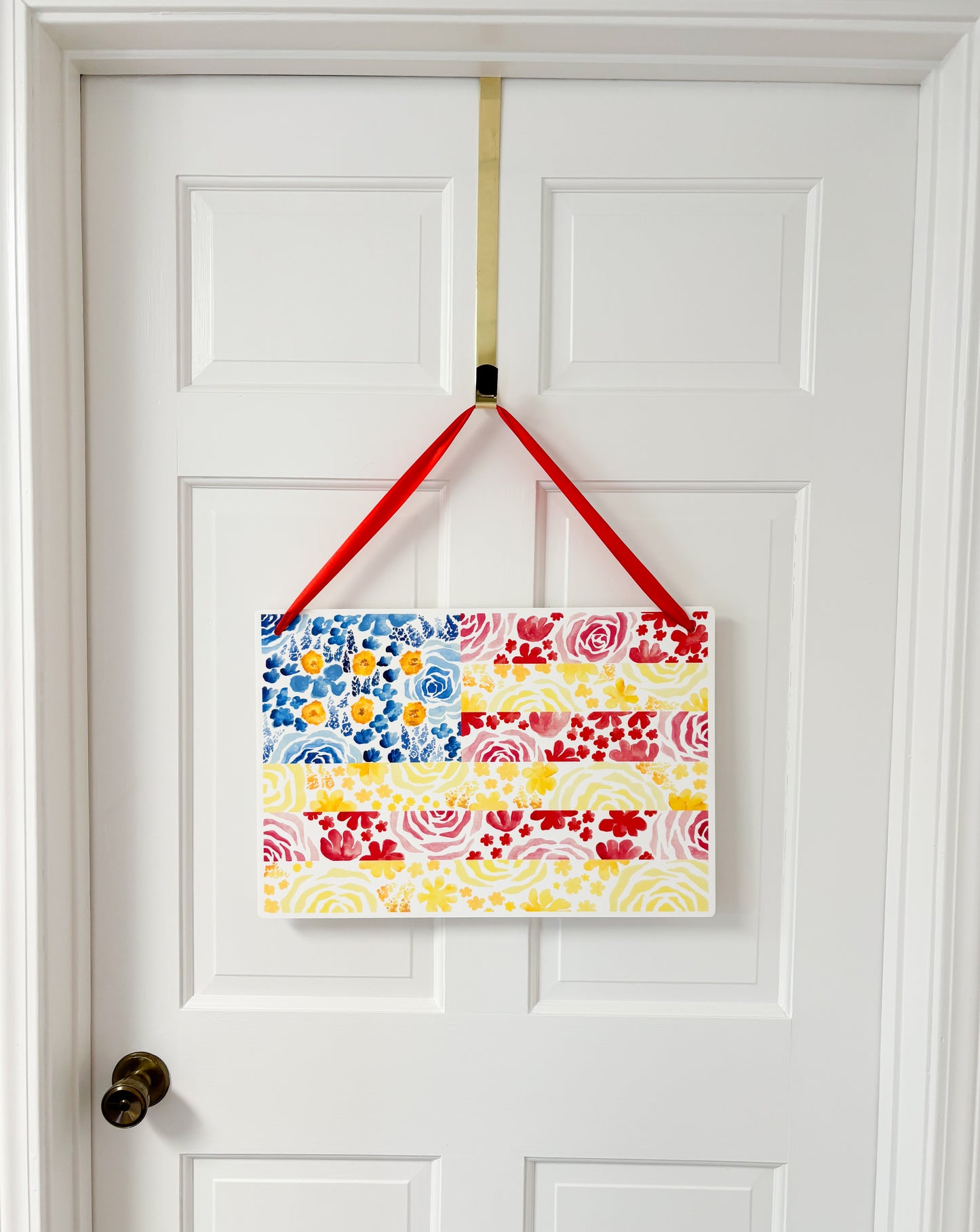 Floral Flag Door Hanger