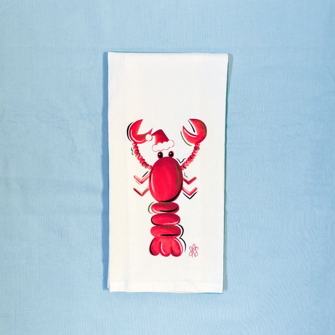 Santa Crawfish Tea Towel