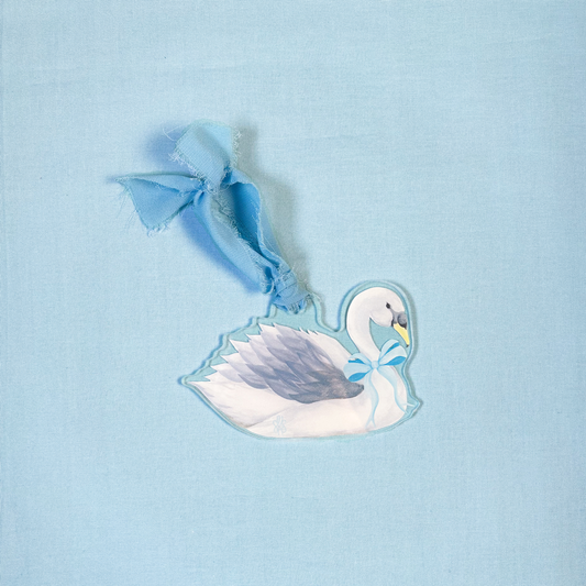 Blue Baby Swan Ornament