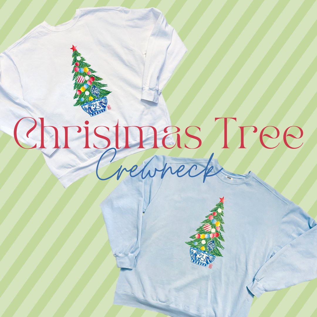 Christmas Tree Crewneck SKY BLUE