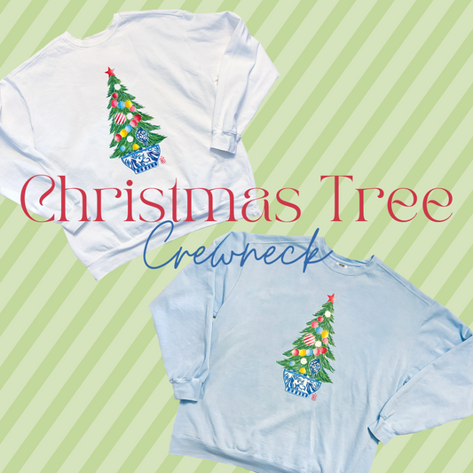 Christmas Tree Crewneck SKY BLUE