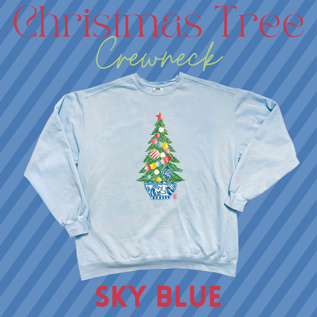 Christmas Tree Crewneck SKY BLUE