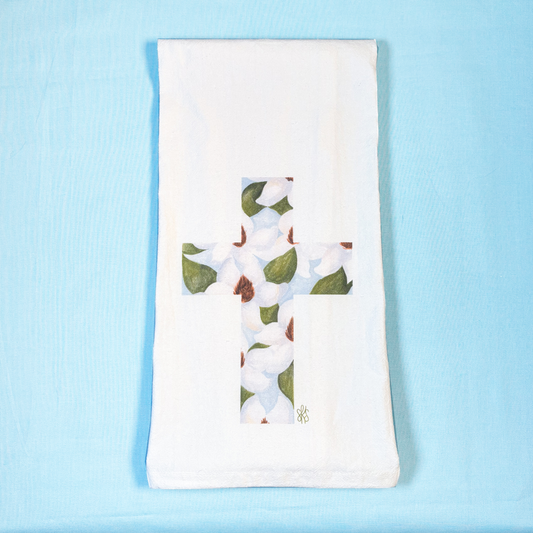 Magnolia Cross Tea Towel