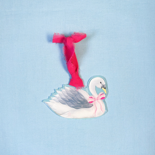 Pink Baby Swan Ornament