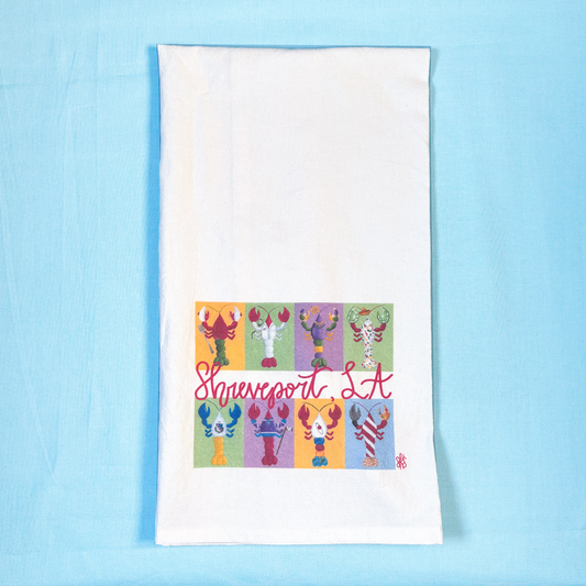 Shreveport Crawfish Tea Towel