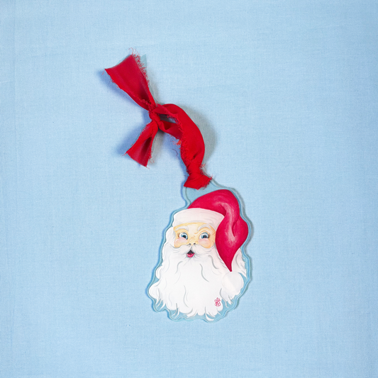 Red Hat Santa Ornament