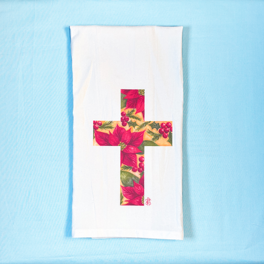 Christmas Cross Tea Towel