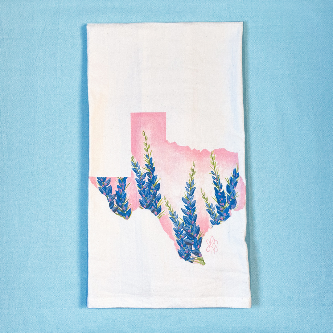 Texas Bluebonnet Tea Towel