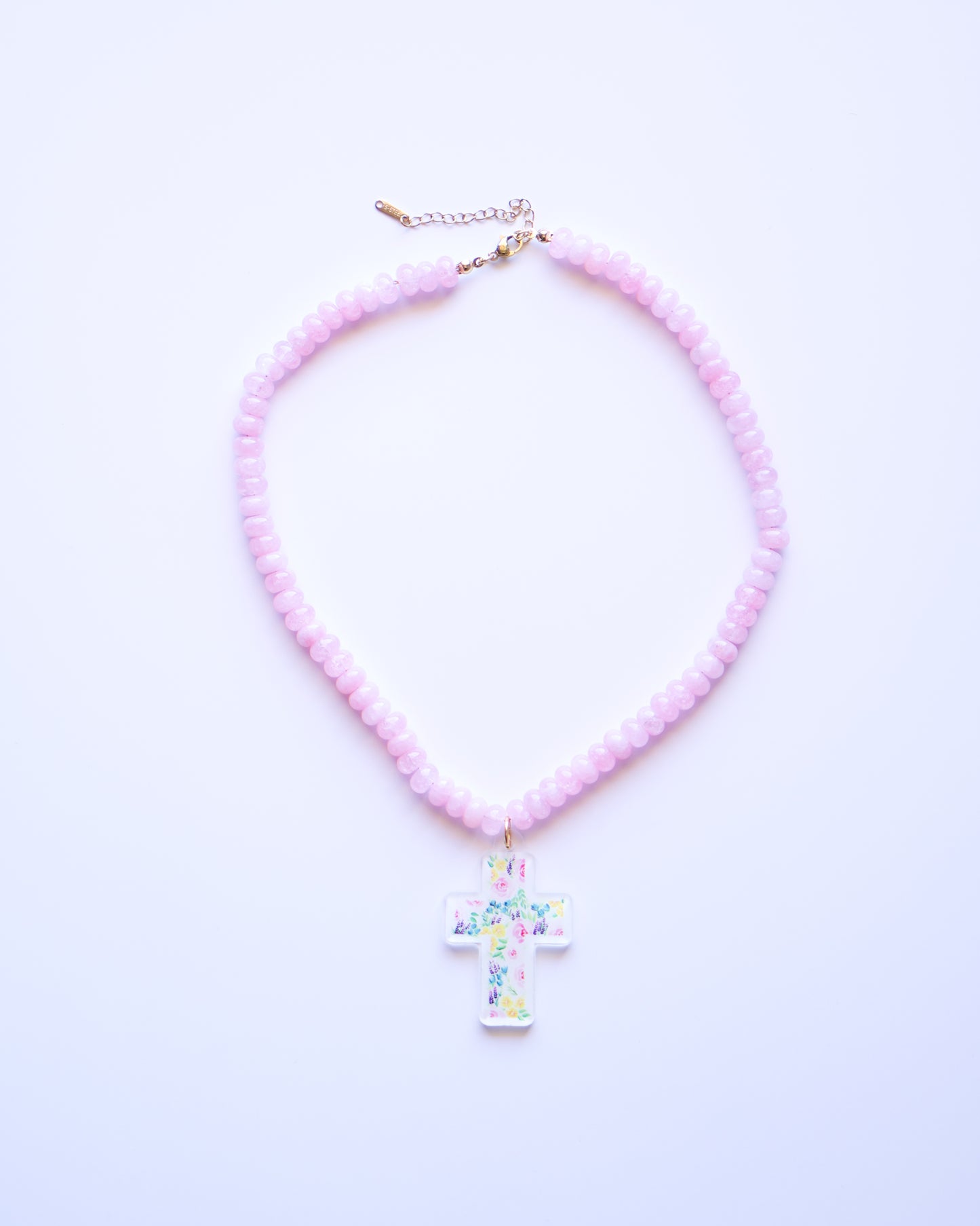 Floral Cross Art Necklace