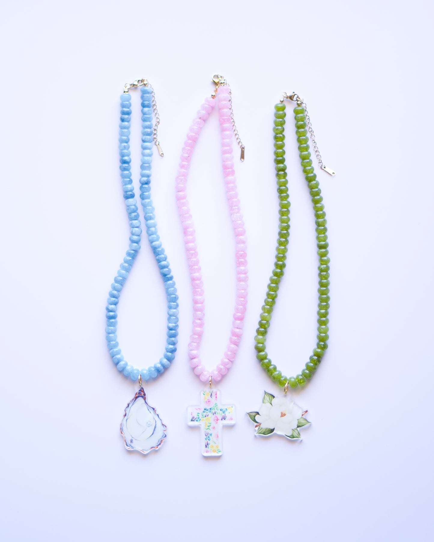 Floral Cross Art Necklace