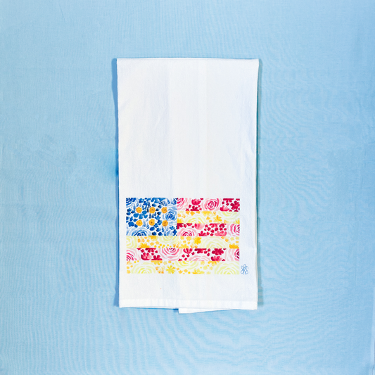 Floral Flag Tea Towel