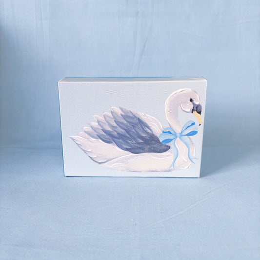 Blue Baby Swan Artist Enhanced Canvas