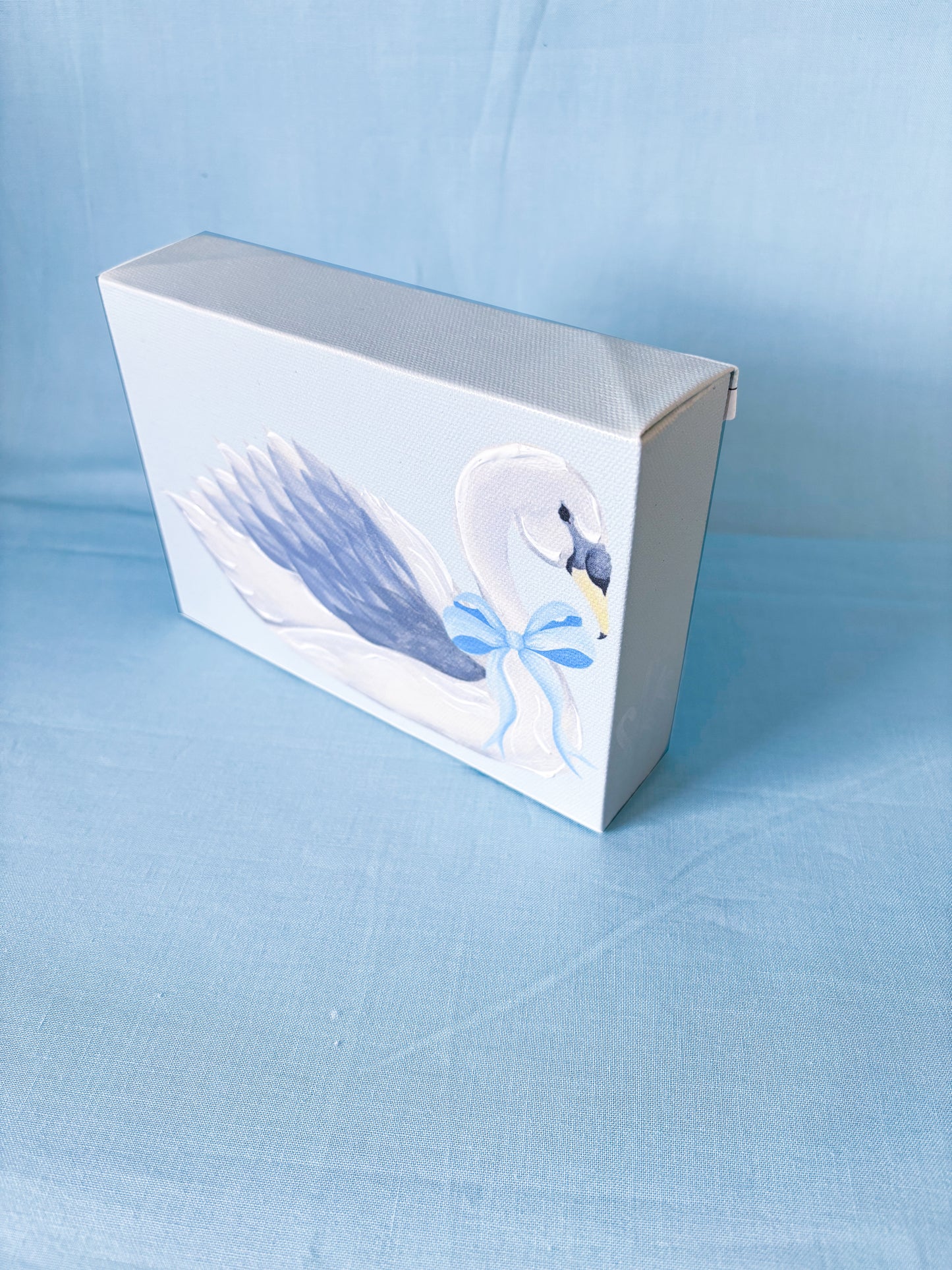 Blue Baby Swan Artist Enhanced Canvas