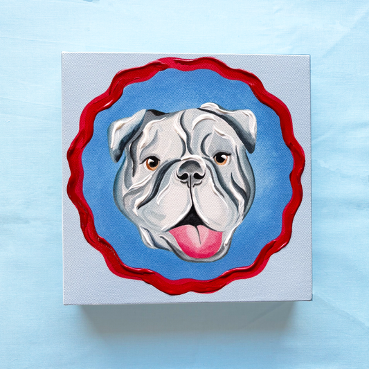 Bulldog Artist Enhanced Canvas