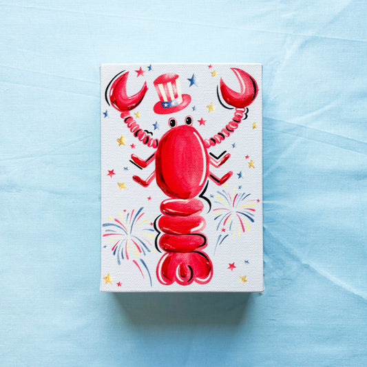 Patriotic Crawfish Artist Enhanced Canvas