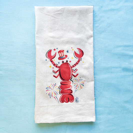 Patriotic Crawfish Tea Towel