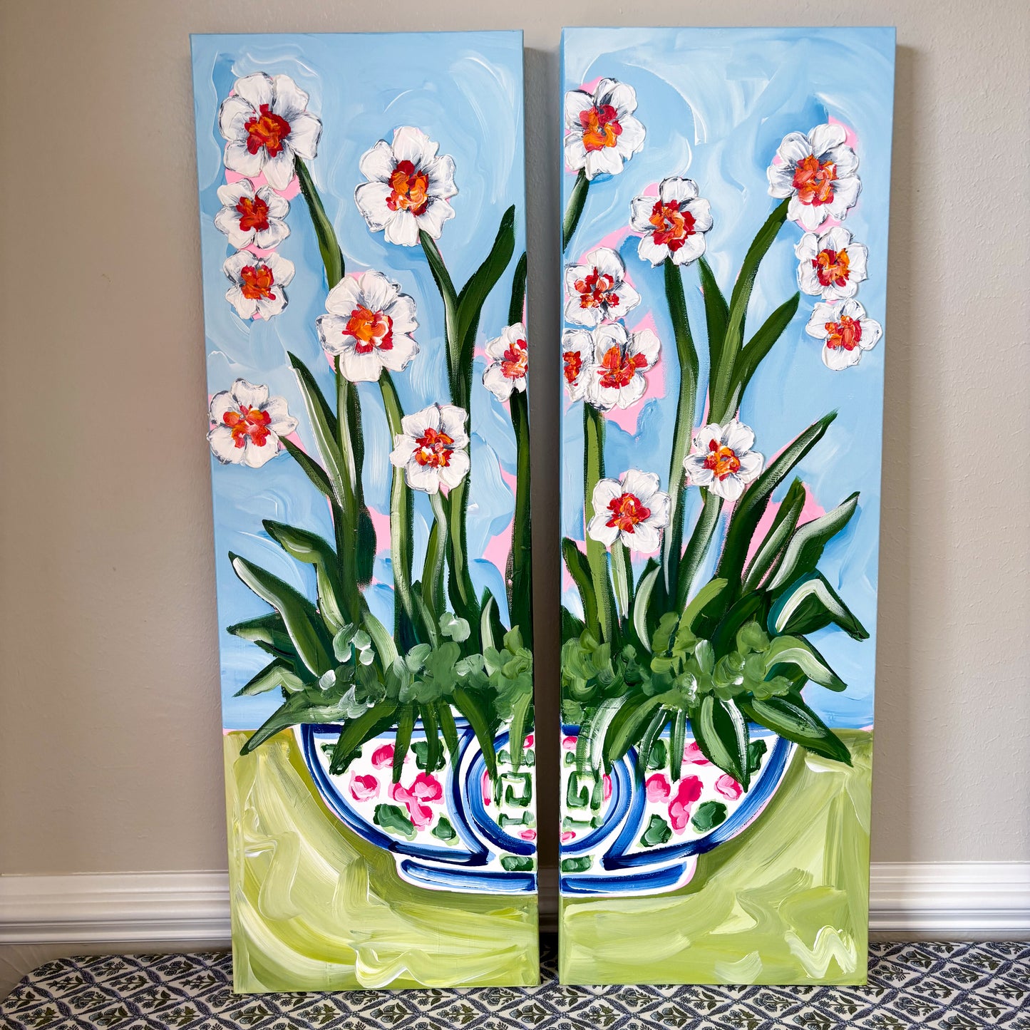 Floral Chinoiserie Diptych