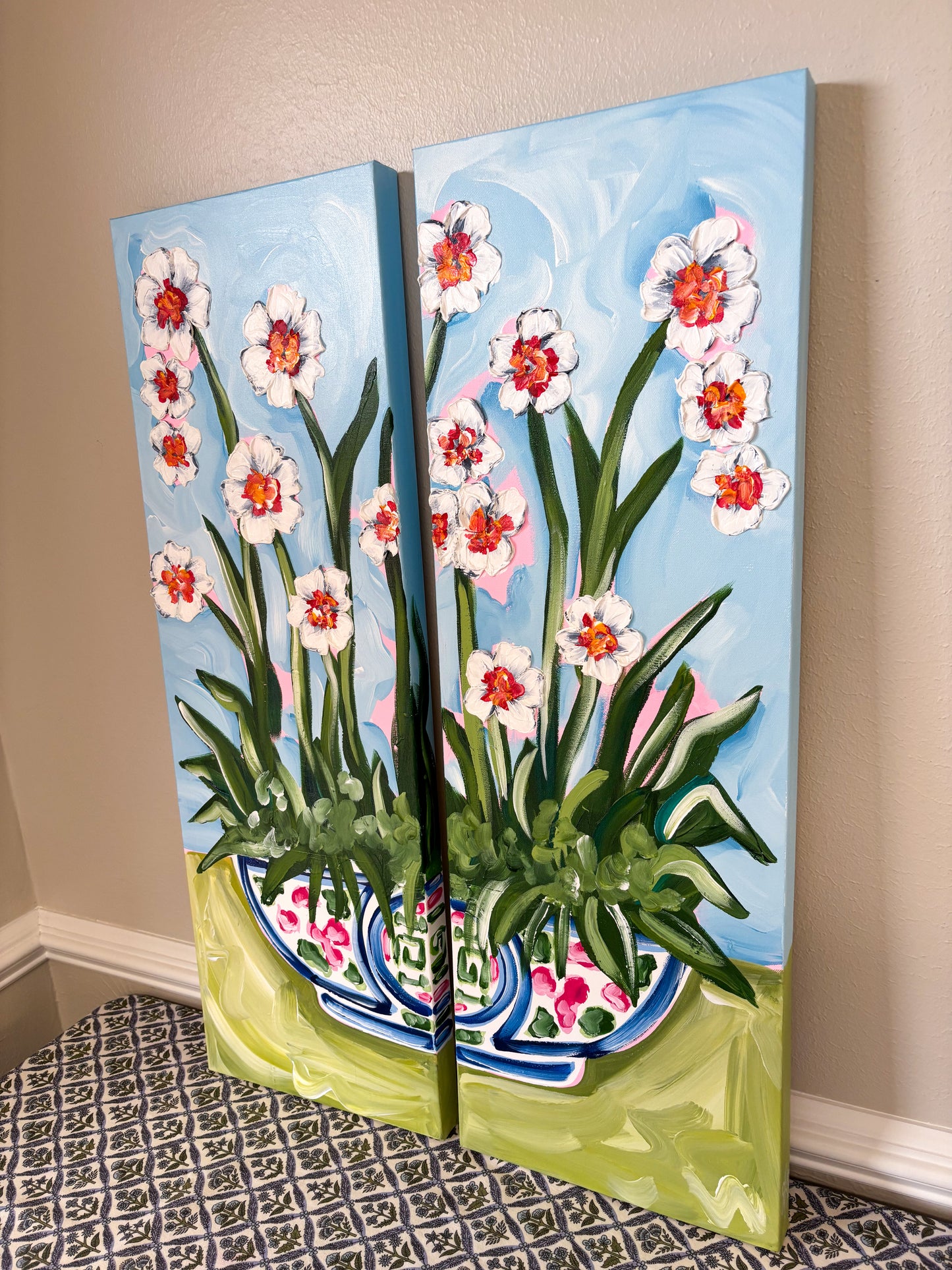 Floral Chinoiserie Diptych