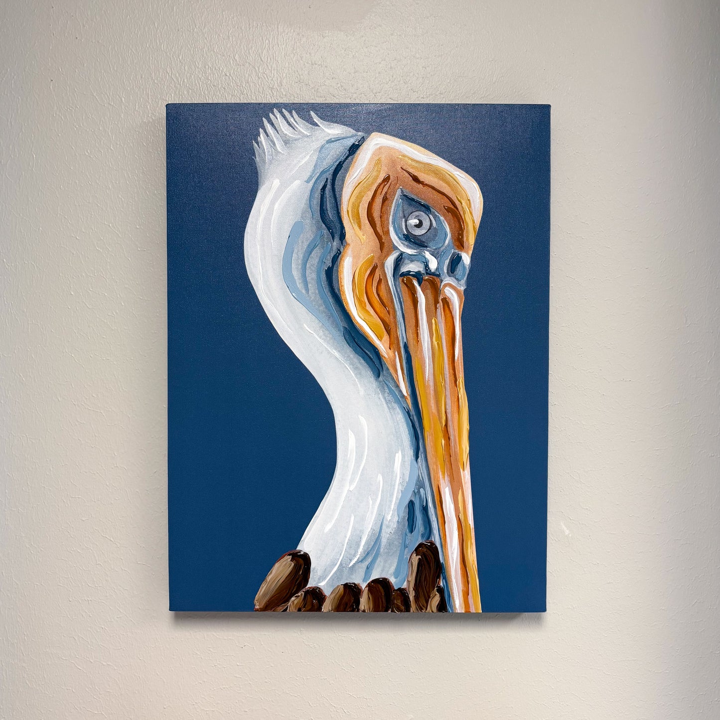 Artist Enhanced Rich Blue Pelican