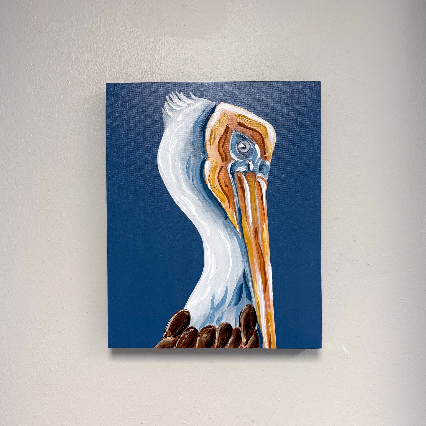 Artist Enhanced Rich Blue Pelican