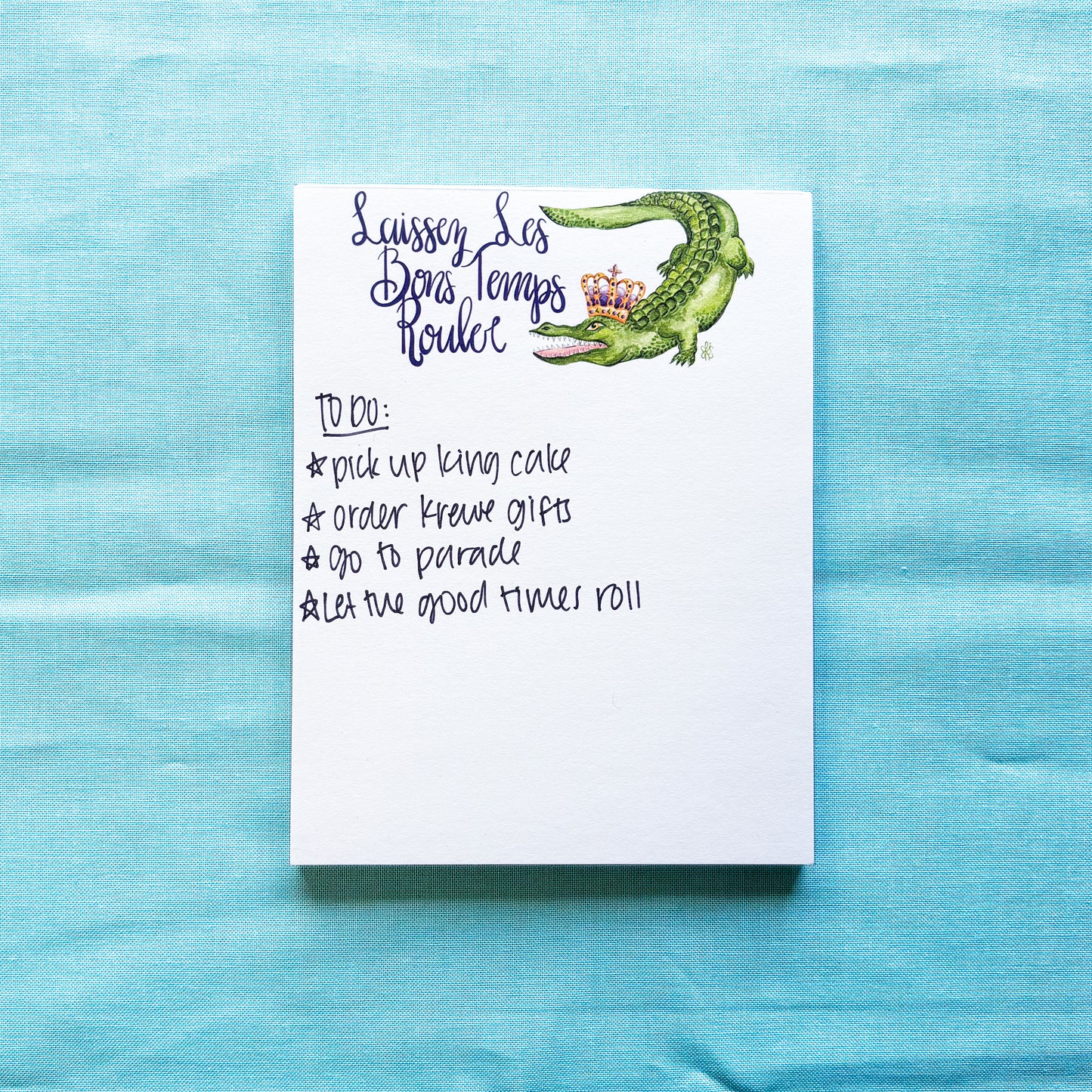 Mardi Gras Gator Notepad