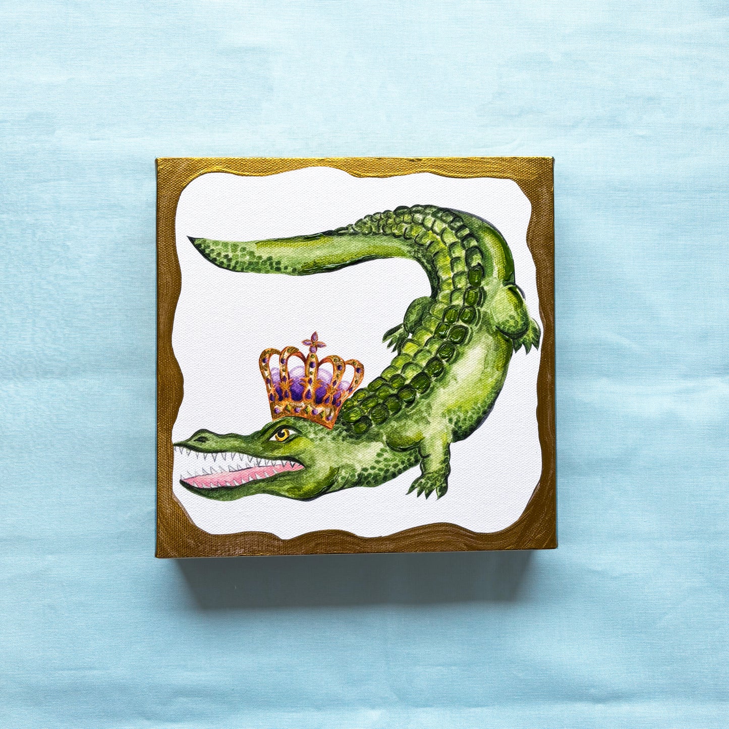 Mardi Gras Gator Artist Enhanced Canvas