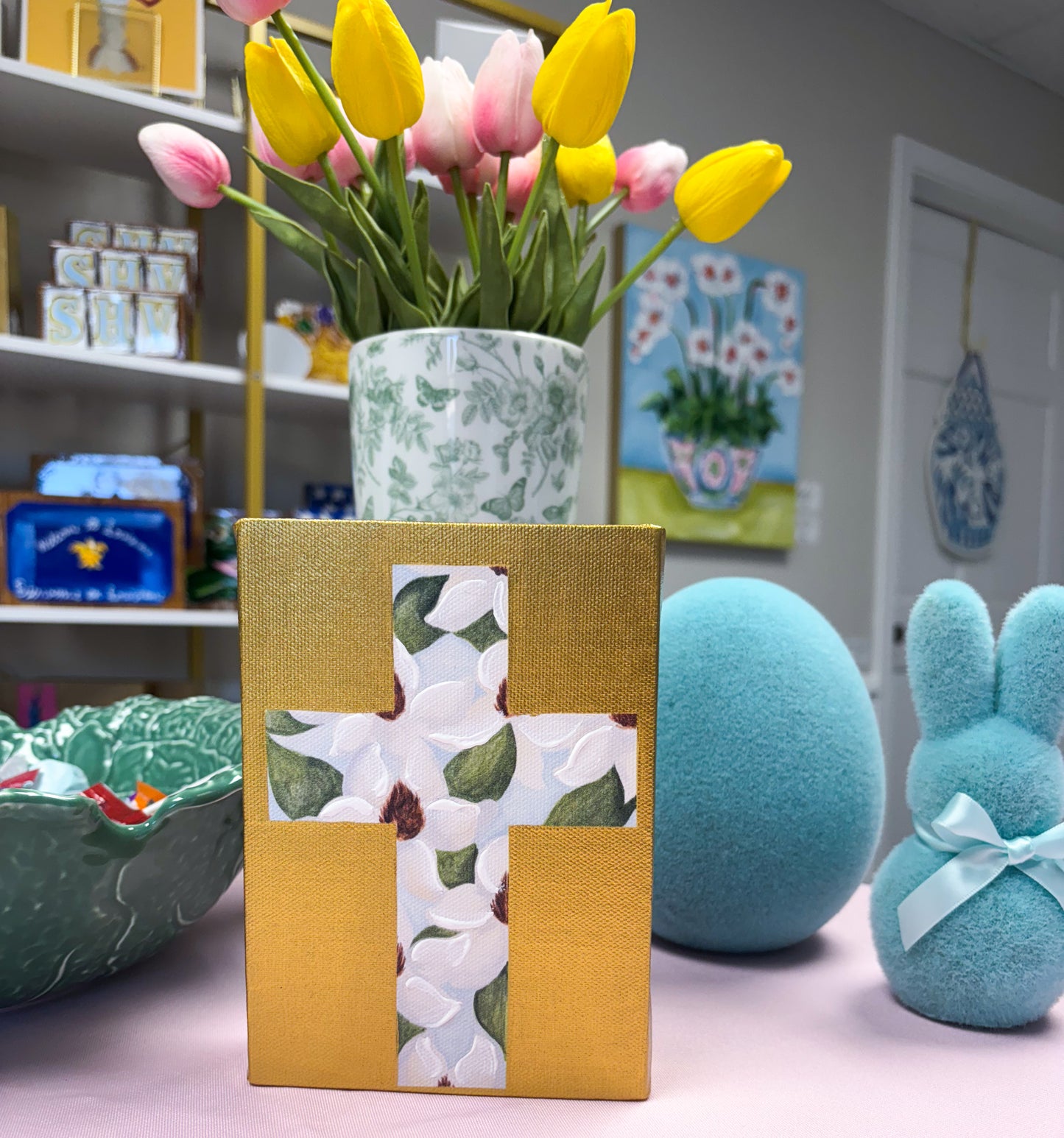 Magnolia Cross Artist Enhanced Canvas