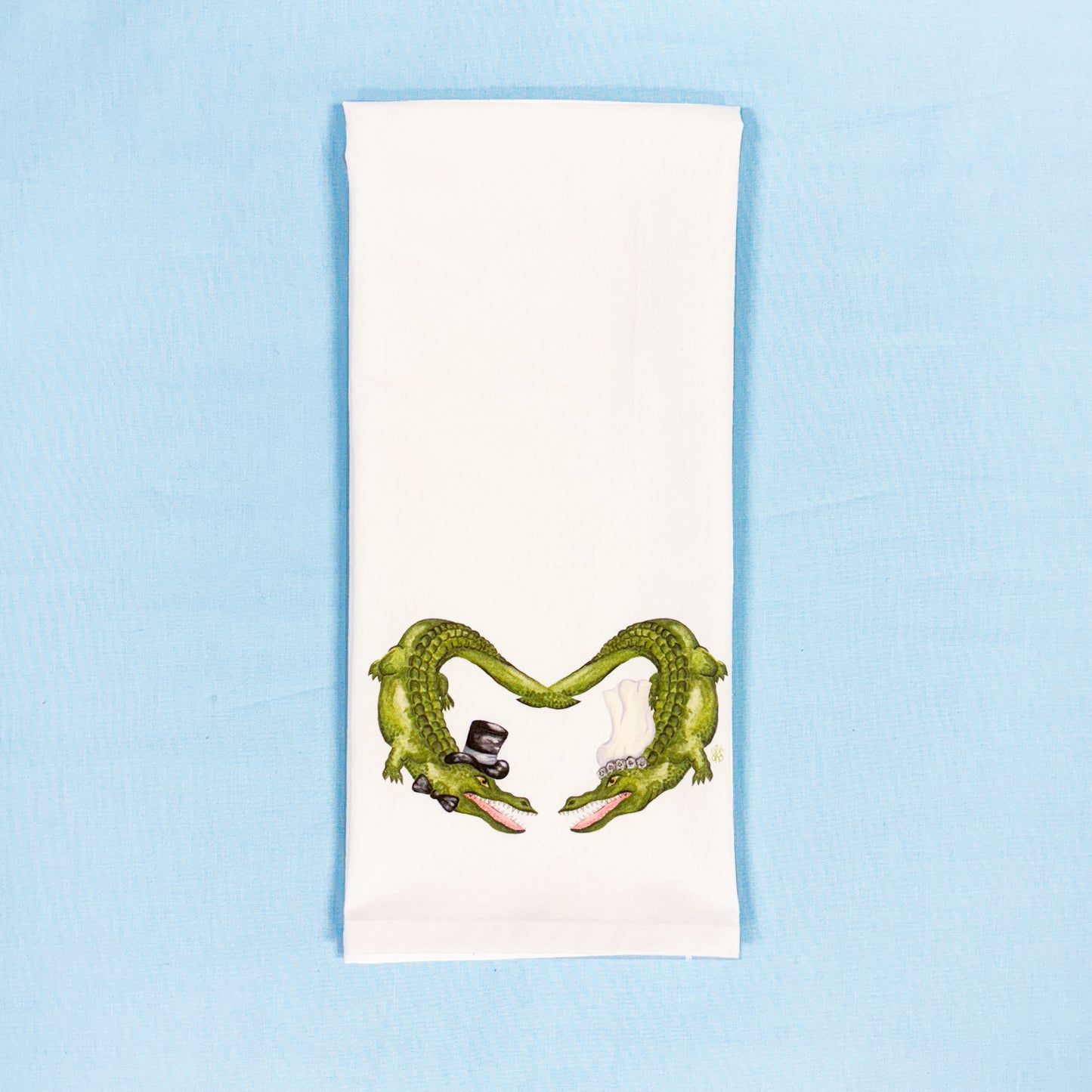 Bride & Groom Gator Tea Towel