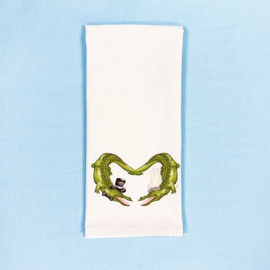 Bride & Groom Gator Tea Towel