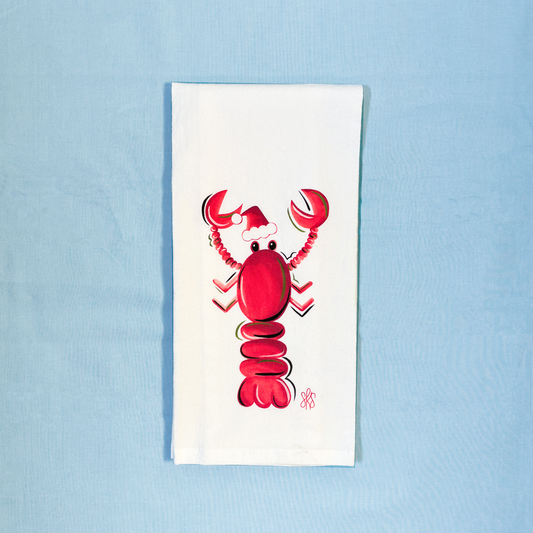 Santa Crawfish Tea Towel