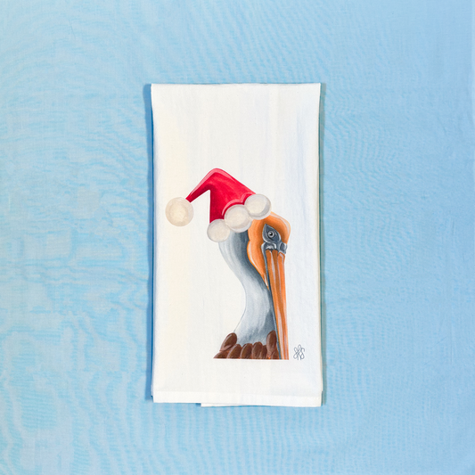 Santa Pelican Tea Towel