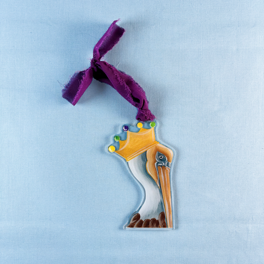 Mardi Gras Pelican Ornament